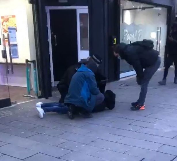 Man handcuffed and pinned to ground by police after going into East London shop ‘without a mask’
