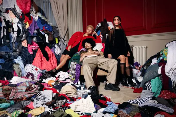 London Fashion Week photoshoot created from 3.5 tonnes of clothing waste