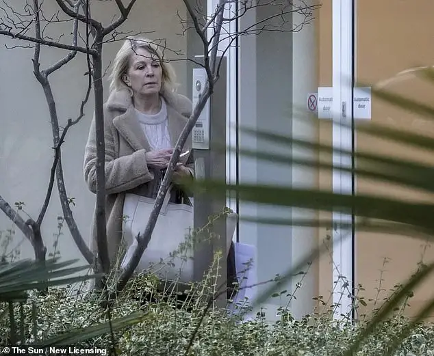 Ready to party? Anthea Turner's 'secret pamper party' guests have been caught on camera as they arrived at the TV personality's west London apartment without wearing masks