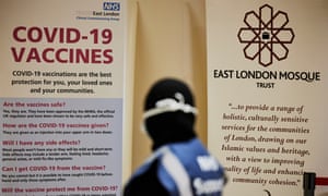 A pop-up vaccination centre at the East London mosque in Whitechapel.