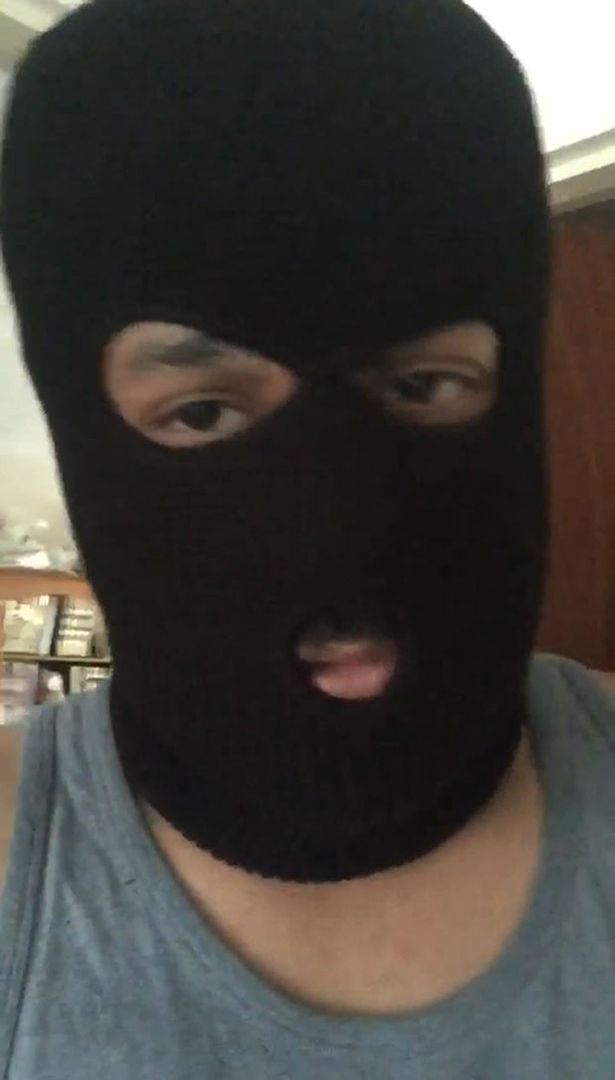 He appeared in a balaclava in one of the homemade videos