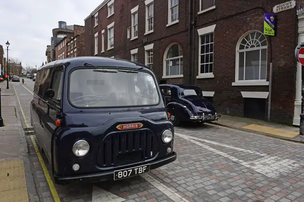 City centre street transformed into 1960s London with classic cars for ITV filming