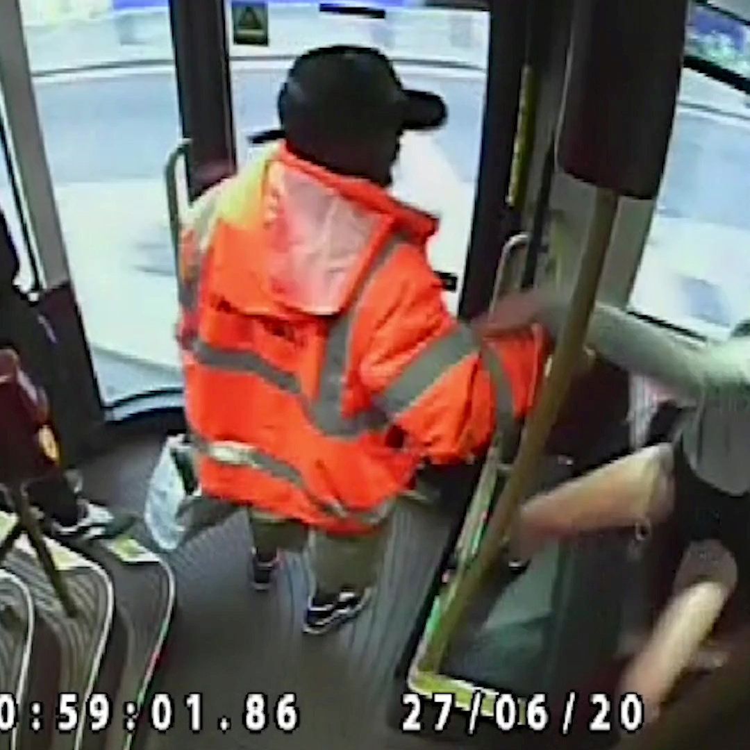 Video screenshot of Abdul Yusuf sexually assaulting a woman as she tried to board a London bus. Picture: Met Police / SWNS.COM