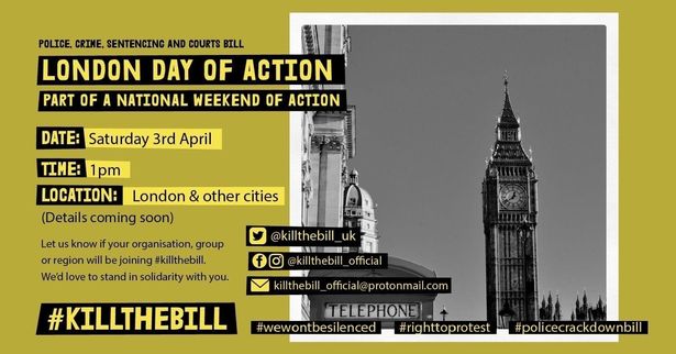 'Kill the Bill' protests due to take place in London this weekend