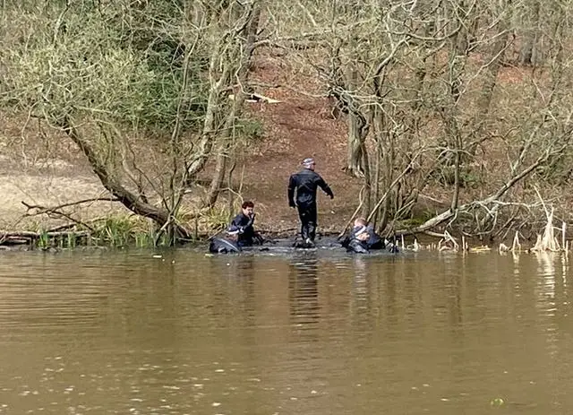 Police divers searching in Epping Forest as part of the investigation into Mr Okorogheye's disappearance