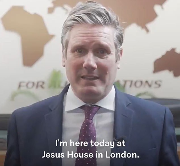 Sir Keir Starmer was criticised for the visit to Jesus House in north London by the Labour Campaign for LGBT+ Rights